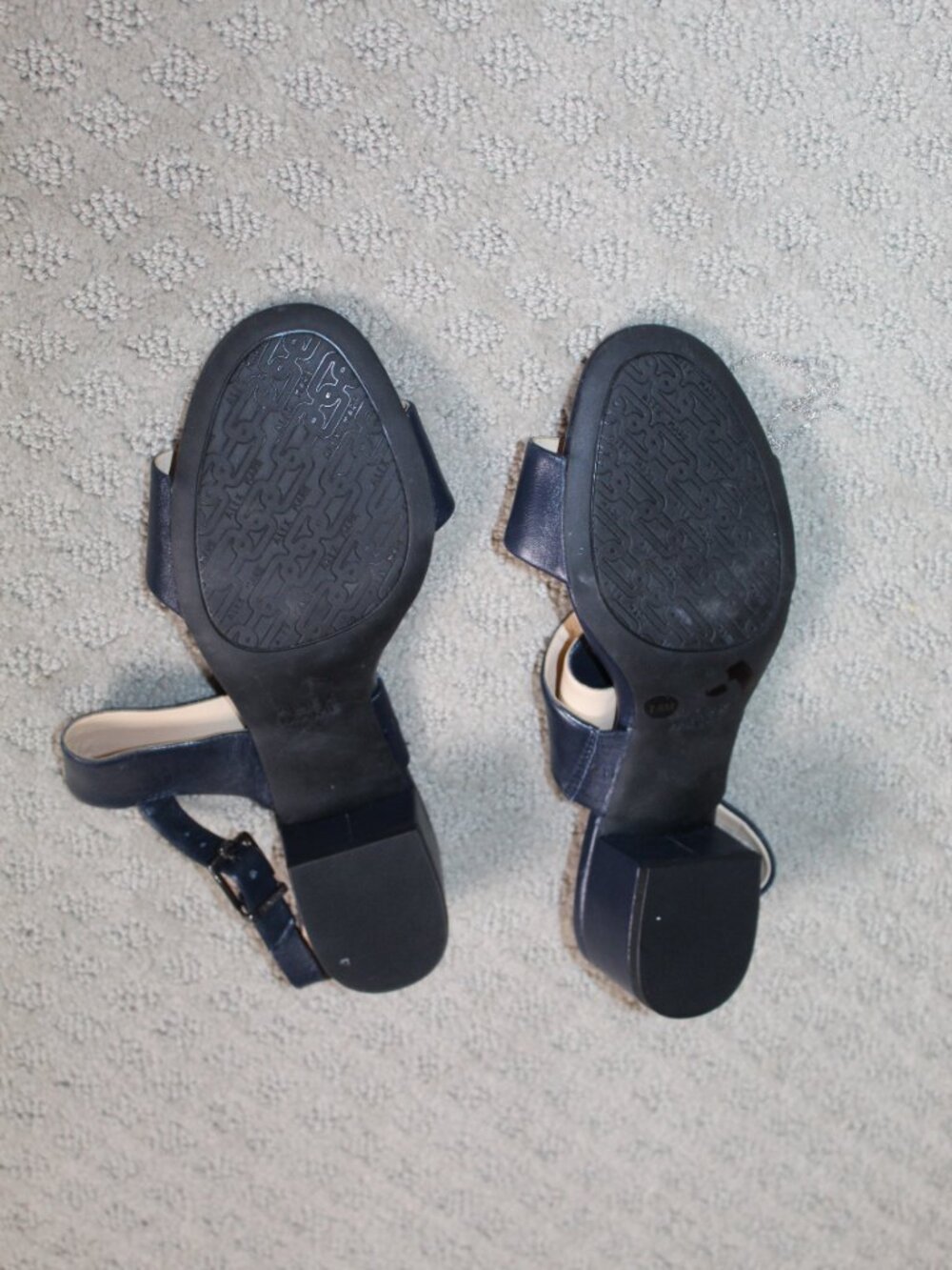 Alex Marie Size 7.5 Navy Blue Strappy 2" Heels - Picture 6 of 6